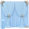 50ft x 12ft Baby Blue Backdrop Curtains Wrinkle Free Backdrop Curtain for Wedding Parties Blue Fabric Backdrops Drapes Back Drop Cloth Bridal Shower Stage Curtains Wedding Decorations for Reception