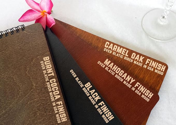Wooden Wedding Guest Books Personalized (11"x8.5", Oak Wood Stain) Rustic Charm Custom Wedding Instant Photo Album 5th Anniversary Party Guest Register Guestbook Made in USA