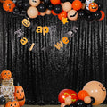 SquarePie Sequin Backdrop 10FT x 10FT Black Curtain Background for Halloween Wedding Party Decoration