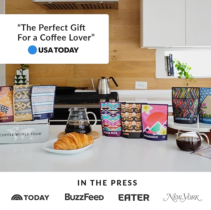 Atlas Coffee Club World of Coffee Discovery Set - Gourmet Coffee Gift Sampler - 8-Pack Variety Box of the World’s Best Single Origin Coffees - Whole Bean