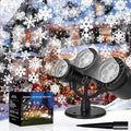 Christmas Snowflake Projector Lights Outdoor, Timing Mode Upgrade 3-Head Snowflake Projector, Waterproof Landscape Lighting Projection Lamp for Xmas Holiday Party Yard Garden Wedding