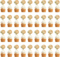 36 PCS Mr & Mrs Wedding Cupcake Toppers with Green Leaves Engagement Cake Decorations