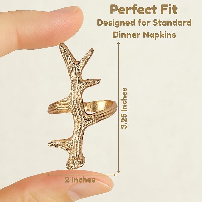 Lightweight Metal Napkin Rings Set of 12 - Napkin Rings Holder for Dinning Table Parties Dining Table, Weddings, and Special Events - Elegant Table Décor for Home & Restaurants (Gold) - CLEENTABLE