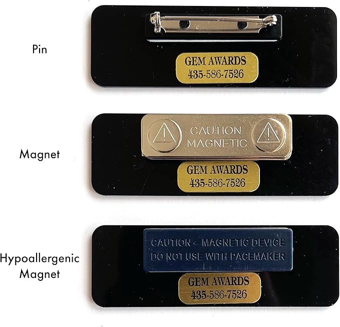 Custom Name Tags - Full Color Logo Name Tags - Scratch Resistant Metal Front & Hard Plastic Back (2 x 3 Inch, White)