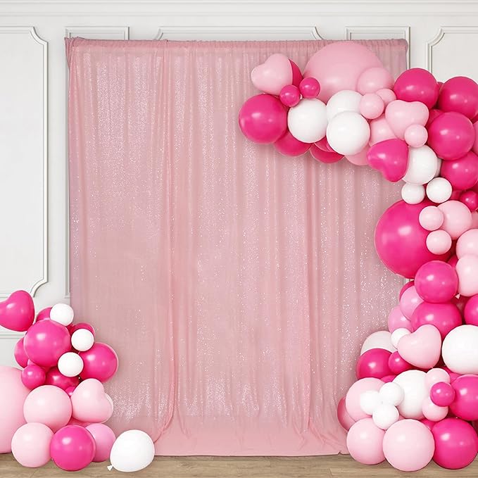 PartyDelight Sequin Backdrop Pink 6FTx8FT Wedding Background for Wedding PartyEvents Party