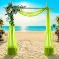 MDS Halloween Chiffon Draping Fabric - 2 Panel, 30" Wide x 100ft Long - Sheer Spooky Arbor & Canopy Drapery for Haunted House Backdrops, Party Ceilings, DIY Costumes & Themed Events - Parrot Green