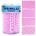 Dazzjoy Edible Pink Pearls Sugar Sprinkles, 150g/5.29oz, Pink Pearl Sprinkles for Cake Decorating, Cake Decoration & Cupcake Topper, Valentines Supplies