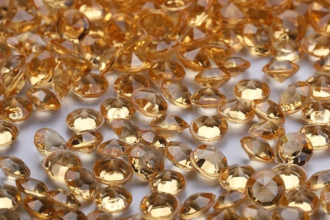 2000 pcs/Pack Wedding Table Scatter Confetti Crystals Acrylic Diamonds 8 mm Rhinestones for Wedding, Bridal Shower, Vase Beads Decorations (8mm, Champagne)