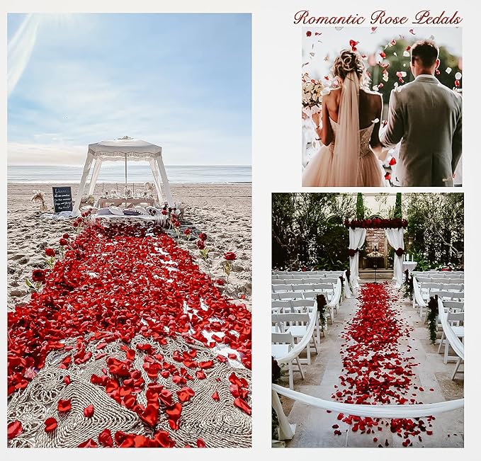 1000Pieces Rose Petals, Artificial Flower Petals Fake Rose Petals for Romantic Night,Wedding,Proposal Anniversary Flower Decorations (Pink Gradient)