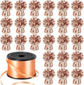 24 PCS Balloon Weights Metallic Anchor, Balloon Holder Heavy Weights with 1 Roll Rose Gold Crimped Ribbon for Balloons Table Party Favor Birthday Decor(Rose Gold)