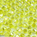 250pcs 6mm Bicone Crystal Glass Beads Loose Spacer Beads Faceted Craft Beads for Jewelry Making DIY Necklace Bracelet Earring Wind Chimes Suncatchers Ornamen(Lemon Yellow AB)