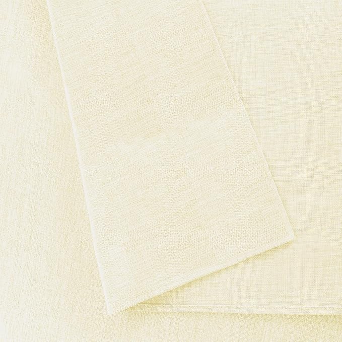 Hiasan Faux Linen Rectangle Tablecloth - Wrinkle and Stain Resistant Washable Table Cloth for Kitchen Dining Room Holiday Table Cover for Dinner, Champagne, 60 x 102 Inch