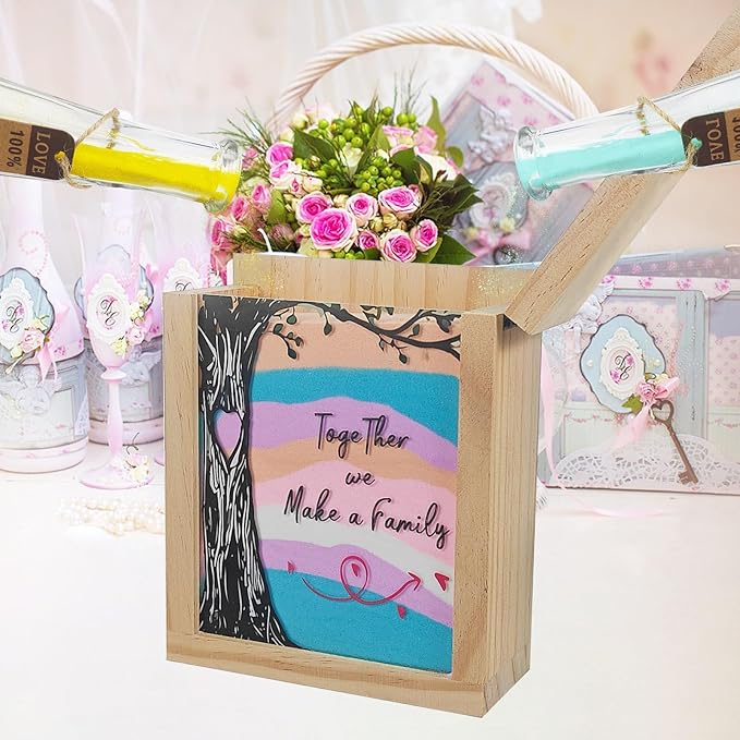 Wedding Unity Sand Ceremony Kit Sand Ceremony Kit for Weddingwith Wood Box 6 Vase 6 Unity for Weddings Bridal Party