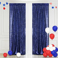 Eternal Beauty Navy Blue Sequin Backdrop Curtains, Shimmer Back Drop 2Panels-2FTx8FT for Independence Day Christmas, Party, Birthday, Photography, Wedding, Baby Shower Event Decoration