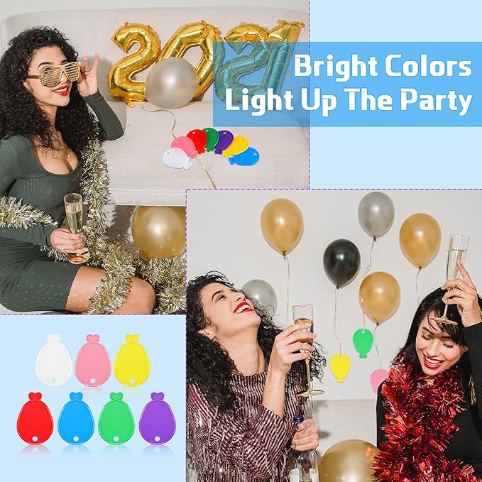 Lenwen 80 Pcs Balloon Weights Plastic Colorful Weights for Balloons for Birthday Party Decoration Wedding Holiday Celebration(Balloon Shaped,Rainbow)