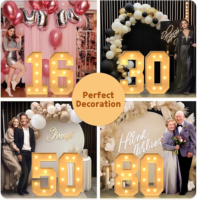 imprsv 3FT Light Up Numbers, Marquee Numbers 15th Birthday Decorations for Girls Boys, 15th Birthday Women Foam Board Anniversary Party Decorations Arch Kit (DIY)