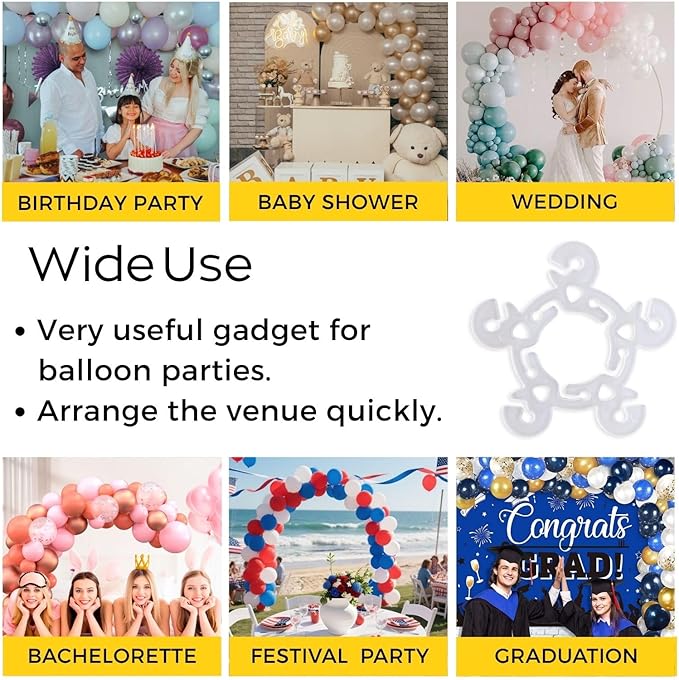 60 PCS Balloon Clips, Balloon Arch Clips, Balloon Connectors Clip Holders for Decor Balloon Arch Column Stand Garland Birthday Wedding Baby Shower Party Decorations