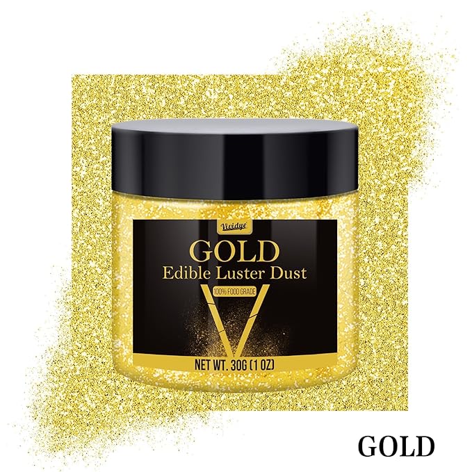 Edible Glitter - 30g / 1oz Luster Dust Edible Glimmer Powder for Sparkling Drinks, Foods, Wine, Cake - Food Grade Shimmer Dust Powder for Baking, Beverage, Cookies Decoration
