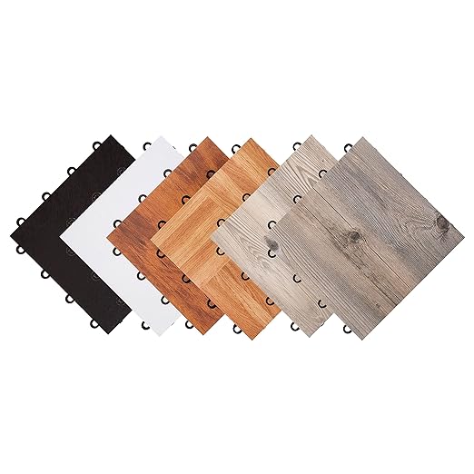 IncStores 3/8" Thick Dark Maple Dance Floor Tiles - 12"x12" Snap Together Printed Vinyl for Practice & Performance - 1 Tile Pack