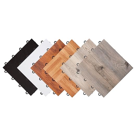 IncStores 3/8" Thick Snap Together Dance Flooring | 12"x12" Printed Vinyl Dance Floor for Practice & Performance | Black | 1 Tile Pack