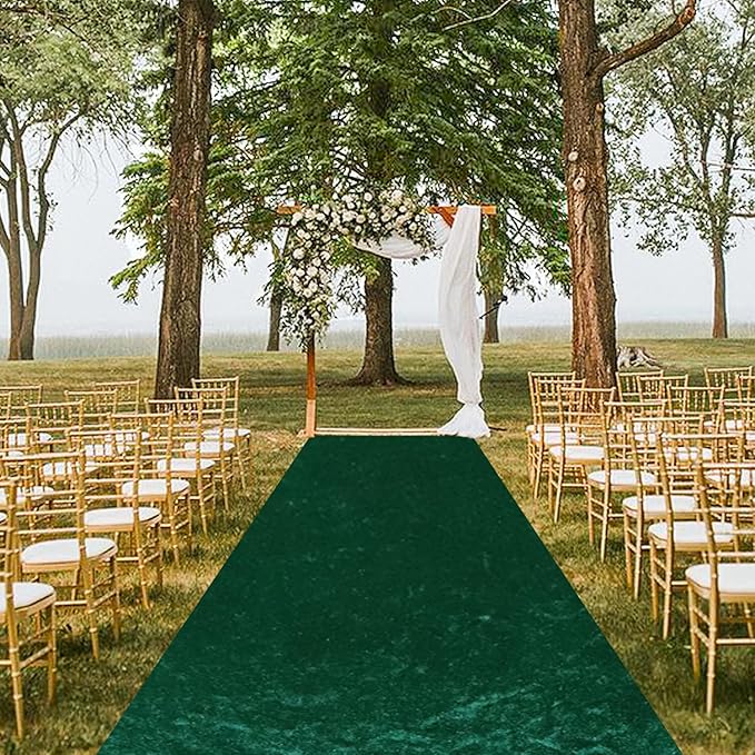 MODFUNS Emerald Green Aisle Runner for Wedding Ceremony 4x15 FT Aisle Floor Runner for Party Outdoor Carpet Runner Aisle Runners for Weddings Aisle Runner Rug for Prom Graduation Modern Walkway