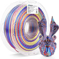 AMOLEN Silk PLA 3D Printer Filament, Shiny Multicolor Rainbow PLA Filament 1.75mm, Fast Color Change PLA 3D Printing Filament for Most FDM 3D Printer, Blue Red YellowGreen