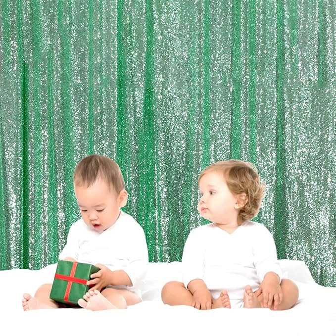 Eternal Beauty Mint Greem Sequin Backdrop, 7x7 Ft Glitter Background Curtains for Shimmer Photography Party Wedding Birthday Back Drop Decor