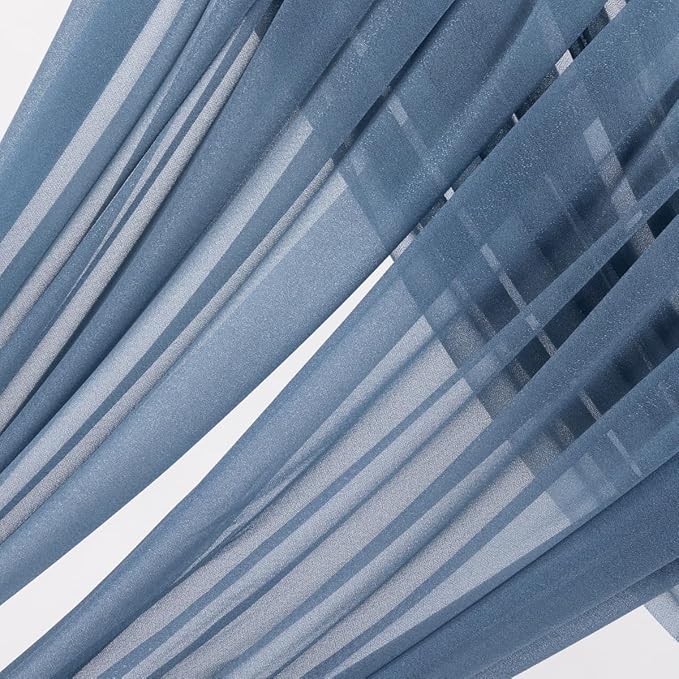 MLMW Wedding Arch Draping Fabric 1 Panel 29" x 20Ft Dusty Blue Sheer Wedding Arch Backdrop Drapes Outdoor Curtain for Ceremony Party Background Ceiling Decor