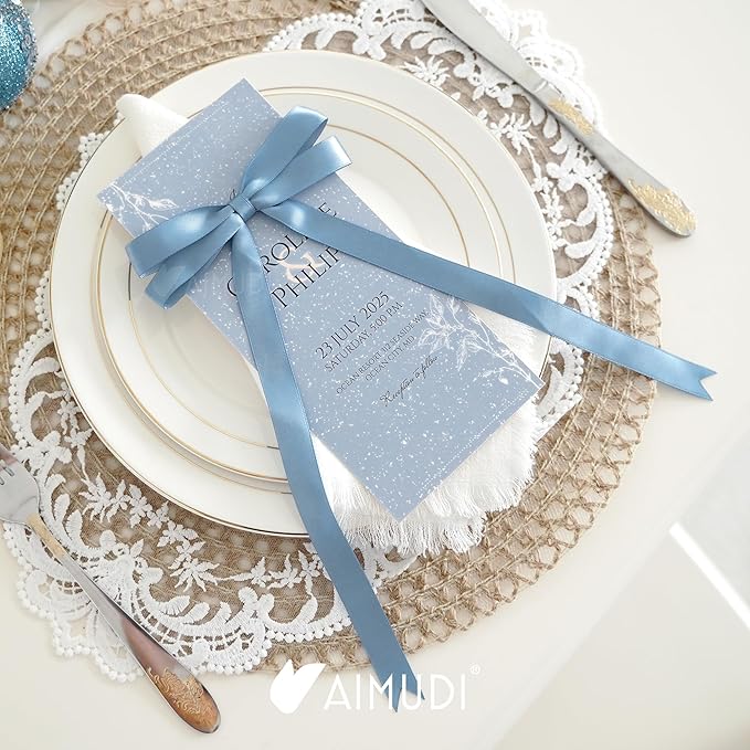AIMUDI Dusty Blue Bows 5 × 10" Satin Bows for Gift Wrapping Twist Tie Bows Premade Ribbon Bows for Bouquets Invitations Baskets Crafts Wreaths Wedding Birthday Baby Shower Party Decorations, 36 PCs