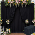 30ft x 15ft Black Wrinkle Free Backdrop Curtain for Parties, Silky Polyester Fabric Wedding Ceiling Drapes, 6 Panels 15ft Photo Back Drop Drapes for Baby Shower Photography Stage Background Cloth