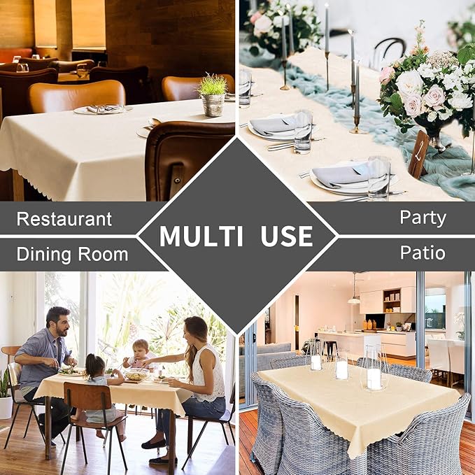 Smiry Rectangle Table Cloth, Waterproof Heavy Duty Vinyl Tablecloths, Wipeable Washable Table Cover for Kitchen and Dining Room (Brown, 60" X 120")