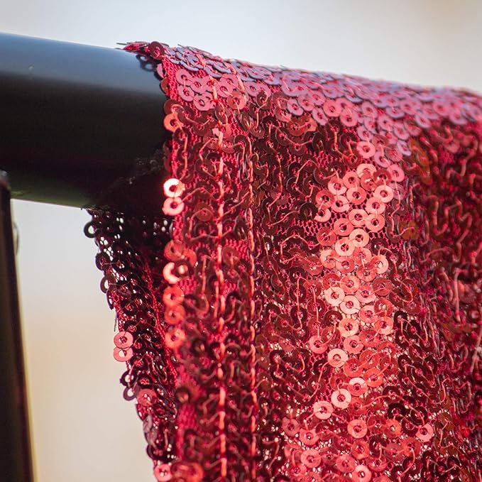 Red Sequin Backdrop Curtains 1 Panel 10FTx10FT Glitter Red Photo Backdrop Drapes Party Wedding Baby Shower Curtain Sparkle Photography Background