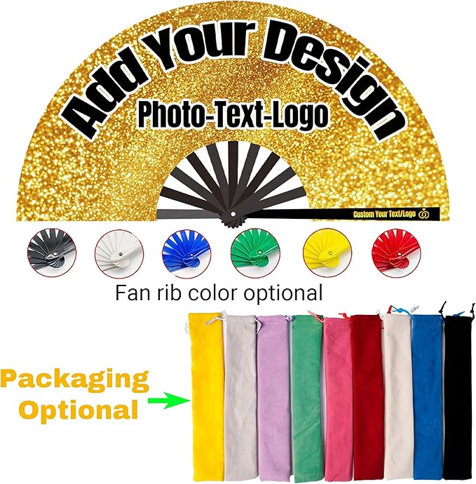 Custom Fans with Your Photo/Text - Personalized Folding Hand Fan for Line Dancing, Weddings, Parties | Decorative Gift for Women, Church Events & Dance Performances (150, 10 Inch)