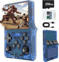 R40S PRO Retro Gaming Console, 30000+ HD Games Handheld Game Console, 3800mAh Rechargeable Mini Retro Video Console with 256GB TF Card, Portable Pocket Arcade (Transparent Blue)