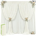 50ft x 12ft Ivory Backdrop Curtains Wrinkle Free Backdrop Curtain for Wedding Parties Ivory Fabric Backdrops Drapes Back Drop Cloth Bridal Shower Stage Curtains Wedding Decorations for Reception