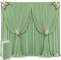 50ft x 12ft Sage Green Backdrop Curtains Wrinkle Free Backdrop Curtain for Wedding Parties Green Fabric Backdrops Drapes Back Drop Cloth Bridal Shower Stage Curtains Wedding Decorations for Reception