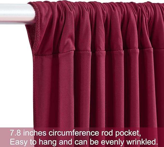 20ft x 12ft Burgundy Backdrop Curtains Wrinkle Free Backdrop Curtain for Wedding Parties Maroon Fabric Backdrops Drapes Back Drop Cloth Bridal Shower Stage Curtains Wedding Decorations for Reception