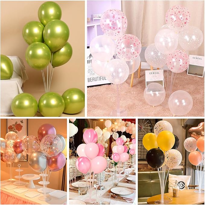 10 Sets Balloon Stand Kit, Reusable Clear Balloon Stands for Table, Balloon Centerpieces for Tables Suitable for Birthday Decorations Party Wedding Graduation Decorations