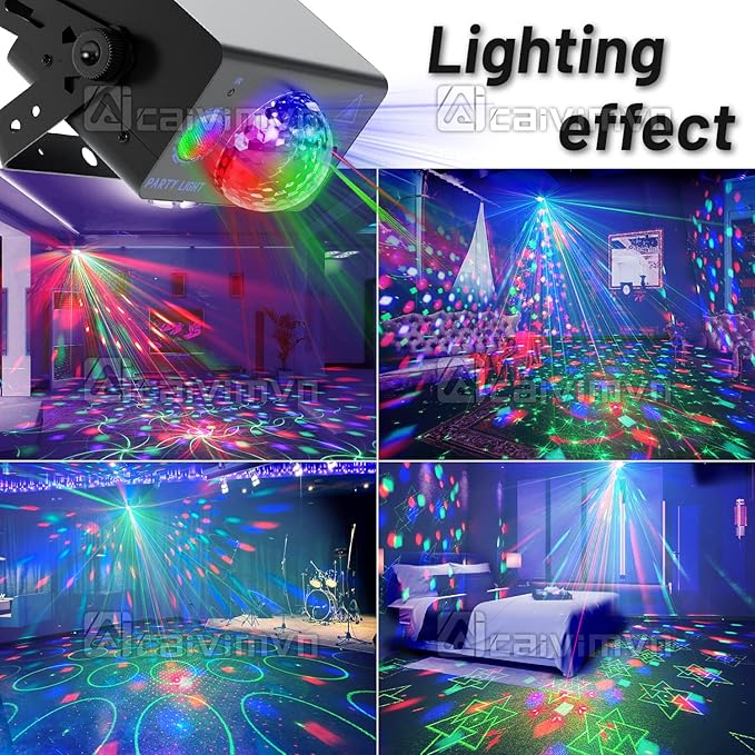 Disco Ball Light Party Lights, LED Sound Activated DJ Disco Light Stage Lights with Remote Control Strobe Lights for Parties Bar Birthday Gift Indoor Room Decorations Christmas Halloween Club Wedding