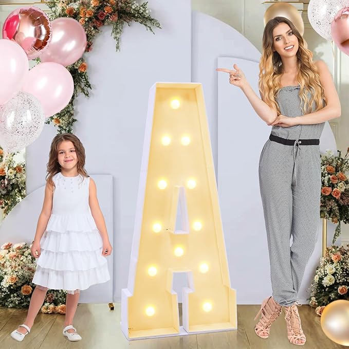 4ft Marquee for Letters A, Marry Me Light up Letters, Large Light up Letters, Multifunctional Large Marquee for Letters 4 Feet Tall for Party Decorations, Letter Balloons (Letters A)
