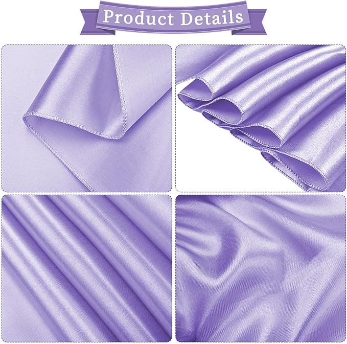 fani 60 PCS Lavender Purple Satin Chair Sashes Bows Universal Chair Cover for Wedding Reception Restaurant Event Decoration Banquet,Party,Hotel Event Decorations (7 x 108 inch)