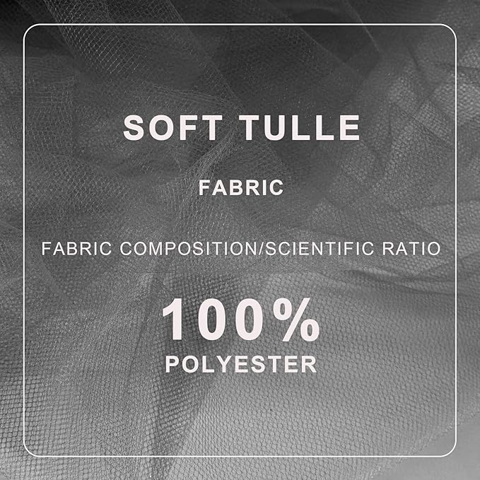 Black Tulle Fabric Roll Spool Bolt (54 Inch by 40 Yards) Large Tulle Wedding Party Decoration, Tutu Skirt, Table Runner, Gift Wrapping, Bridal Shower, Soft & Drape (Black)