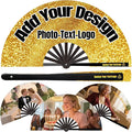 Custom Fans with Your Photo/Text - Personalized Folding Hand Fan for Line Dancing, Weddings, Parties | Decorative Gift for Women, Church Events & Dance Performances (80, 10 Inch)