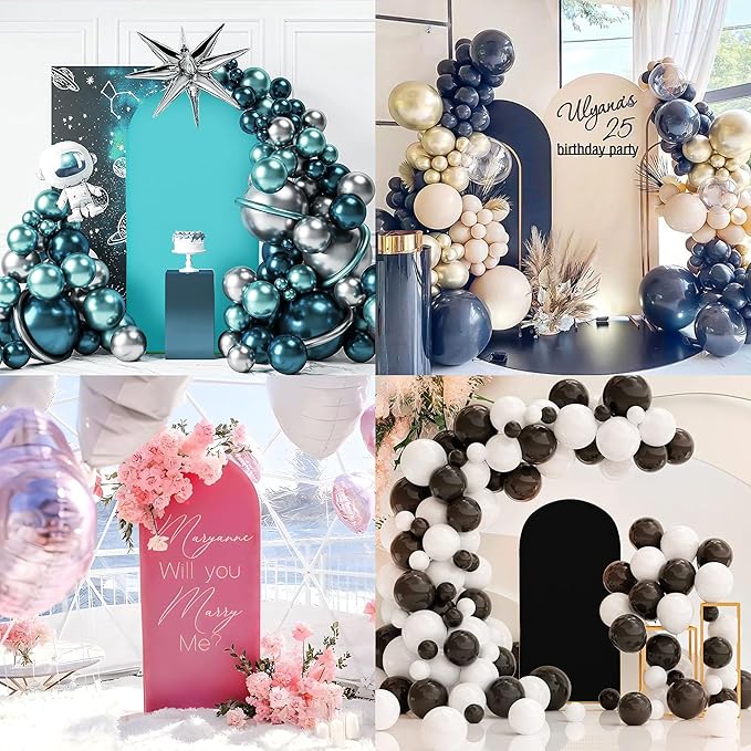 Wedding Arch Cover Spandex Arch Backdrop Cover 7.2FT Arch Stand Cover Arch Covers Stretchy Backdrop for Wedding Birthday Party Decoration Baby Shower (Black, Cover Only)