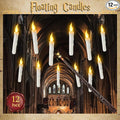 Halloween Decorations, Floating Candles with Wand, 12 PCS Magic Hanging Candles, Flickering Flameless Floating LED Candle, Witch Wizard Christmas Decor for Home Classroom Bedroom Church Birthday Party