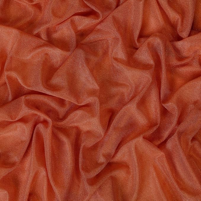 VDS Pack of 2 Panel (30 Inch X 20 Feet) Wedding Arch Draping Fabric Sheer Chiffon Fabric Drapery for Wedding Ceremony Reception Swag Backdrop Canopy Chuppah ARBO Altars Decoration (Terracotta)