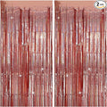 Tinsel Curtain Party Backdrop Rose Gold Birthday Decorations 2 Packs Glitter Foil Fringe Curtain Party Decor Streamers Photo Booth for Birthday Christmas Wedding Halloween Graduation Decorations