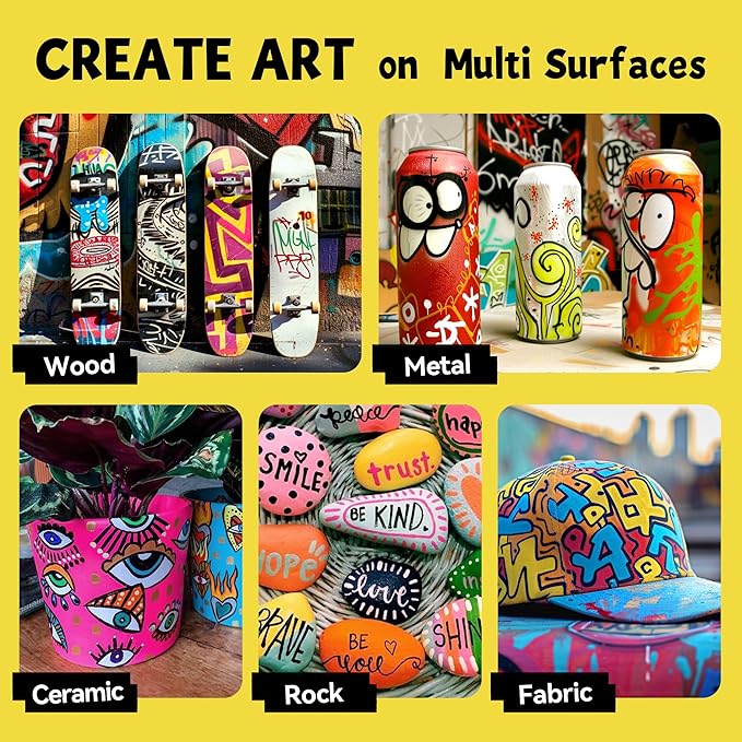 12 Colors Jumbo Markers, 15mm Jumbo Felt Tip, Acrylic Paint Markers for Rock Painting, Poster, Stone, Ceramic, Glass, Wood, Canvas