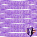 10 Pack 10 Feet Foil Fringe Garland Metallic Tinsel Streamers Banner Wall Hanging Curtain Backdrop for Parade Floats, Wedding, Disco, Birthday, Halloween, Christmas Party Decorations(Light Purple)