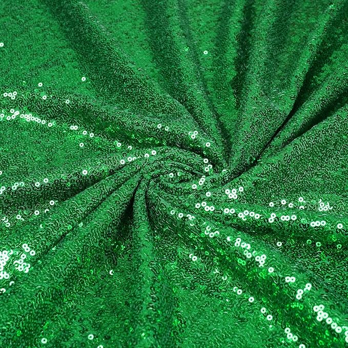 SquarePie Sequin Backdrop 10FT x 10FT Green Curtain Background for Wedding Christmas Party Decoration